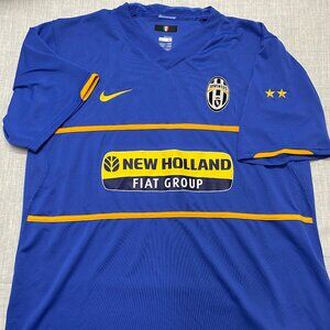 NIKE Juventus Soccer Football Jersey Mens Size Large Bianconeri Blue New Holland